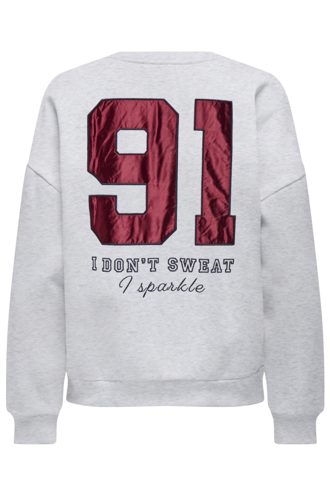 ONLRILLO L/S BOXY O-NECK CS SWT 15364745 Light Grey Melange/Touchdown